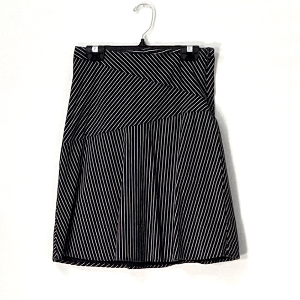 Striped Black and White Midi Skirt